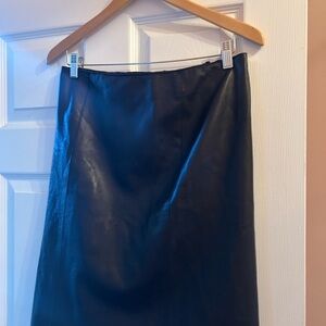 bebe Black Leather Pencil Skirt